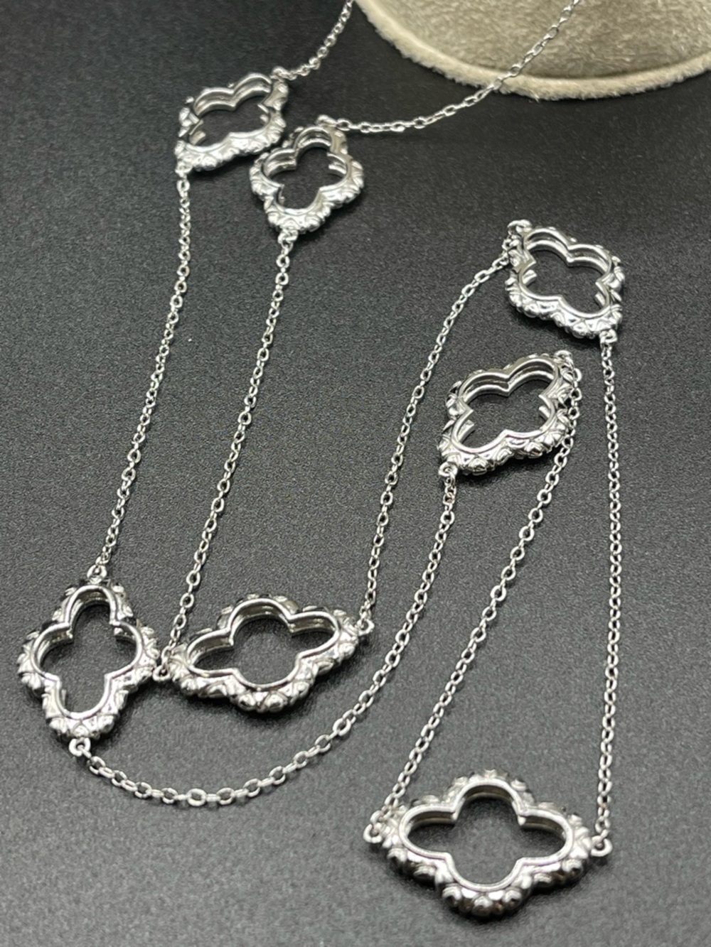 Elegant Long Silver Station Necklace - Women Jewelry Necklaces - Picture 6 of 7